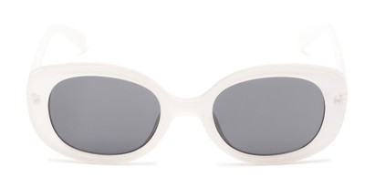 Front of Fanning #16260 in White Frame with Grey Lenses