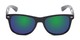 Front of Garnet in Black Frame with Blue/Green Mirrored Lenses
