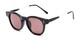 Angle of Geary #540991 in Black Frame with Purple Lenses, Women's and Men's Retro Square Sunglasses