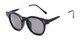Angle of Geary #540991 in Black Frame with Grey Lenses, Women's and Men's Retro Square Sunglasses