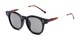 Angle of Geary #540991 in Black/Tortoise Frame with Grey Lenses, Women's and Men's Retro Square Sunglasses