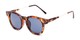 Angle of Geary #540991 in Tortoise Frame with Blue Lenses, Women's and Men's Retro Square Sunglasses