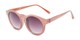 Angle of Dawes #32073 in Rose/Pink Frame with Smoke Lenses, Women's Round Sunglasses
