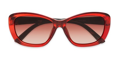 Folded of Geneva #5686 in Red/Tortoise Frame with Amber Lenses