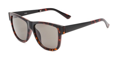 Angle of Gifford #541036 in Matte Tortoise/Grey with with Smoke Lenses, Women's and Men's Retro Square Sunglasses