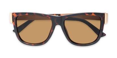 Folded of Gifford #541036 in Matte Tortoise/Gold Frame with Amber Lenses