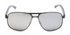 Front of Gordie #8317 in Black Frame with Silver Mirrored Lenses
