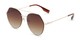 Angle of Gus #4001 in Gold Frame with Amber Lenses, Women's and Men's Round Sunglasses