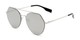 Angle of Gus #4001 in Silver Frame with Silver Mirrored Lenses, Women's and Men's Round Sunglasses