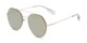 Angle of Gus #4001 in Gold Frame with Gold Mirrored Lenses, Women's and Men's Round Sunglasses