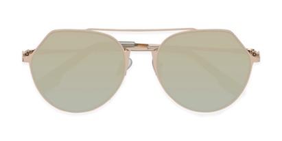 Folded of Gus #4001 in Gold Frame with Gold Mirrored Lenses
