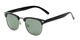 Angle of Harlem in Black/Grey Frame with Green Lenses, Women's and Men's Browline Sunglasses