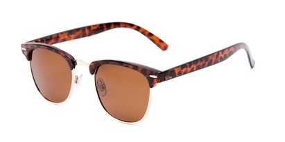Angle of Harlem in Brown Tortoise Frame with Amber Lenses, Women's and Men's Browline Sunglasses