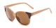 Angle of Hartley #31980 in Glossy Brown Frame with Amber Lenses, Women's Cat Eye Sunglasses
