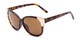 Angle of Hartley #31980 in Matte Tortoise/Gold Frame with Amber Lenses, Women's Cat Eye Sunglasses