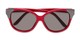 Folded of Hartley #31980 in Glossy Red/Silver Frame with Grey Lenses