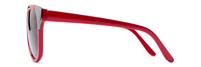 Side of Hartley #31980 in Glossy Red/Silver Frame with Grey Lenses