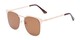 Angle of Hayes #4299 in Gold Frame with Amber Lenses, Women's and Men's Retro Square Sunglasses