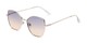 Angle of Indigo #6911 in Silver Frame with Blue Gradient Lenses, Women's Cat Eye Sunglasses