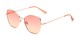Angle of Indigo #6911 in Gold Frame with Pink/Yellow Gradient Lenses, Women's Cat Eye Sunglasses