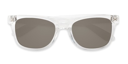 Folded of Jackson in Clear Frame with Grey/Gold Mirrored Lenses