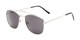 Angle of James #4372 in Silver Frame with Smoke Lenses, Women's and Men's Aviator Sunglasses