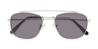 Folded of James #4372 in Silver Frame with Smoke Lenses