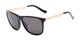 Angle of Jameson #54100 in Glossy Black Frame with Grey Lenses, Men's Square Sunglasses