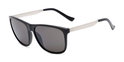 Angle of Jameson #54100 in Matte Black Frame with Grey Lenses, Men's Square Sunglasses