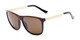 Angle of Jameson #54100 in Glossy Faux Wood Frame with Amber Lenses, Men's Square Sunglasses