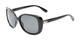 Angle of Jasmine #3446 in Black Frame with Smoke Lenses, Women's Square Sunglasses