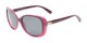 Angle of Jasmine #3446 in Purple Frame with Smoke Lenses, Women's Square Sunglasses