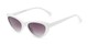 Angle of Jewels #7434 in Glossy White Frame with Smoke Lenses, Women's Cat Eye Sunglasses