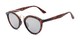 Angle of Jones #7440 in Matte Tortoise Frame with Silver Mirrored Lenses, Women's and Men's Round Sunglasses