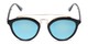 Front of Jones #7440 in Glossy Black Frame with Blue Mirrored Lenses