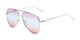 Angle of Juno #3134 in Silver Frame with Purple/Blue/Pink Gradient Lenses, Women's Aviator Sunglasses