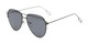 Angle of Kennedy #7024 in Black Frame with Grey Lenses, Women's Aviator Sunglasses