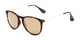 Angle of Kent #54096  in Tortoise Frame with Gold Mirrored Lenses, Women's and Men's Round Sunglasses
