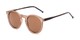 Angle of Lincoln in Brown Frost/Tortoise Frame with Brown Lenses, Women's and Men's Round Sunglasses