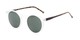 Angle of Lincoln in Clear Frost/Tortoise Frame with Green Lenses, Women's and Men's Round Sunglasses