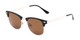 Angle of Logan #6767 in Black/Gold Frame with Amber Lenses, Women's and Men's Browline Sunglasses