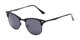 Angle of Logan #6767 in Black Frame with Grey Lenses, Women's and Men's Browline Sunglasses