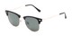 Angle of Logan #6767 in Black/Gold Frame with Green Lenses, Women's and Men's Browline Sunglasses