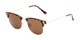 Angle of Logan #6767 in Tortoise/Gold Frame with Amber Lenses, Women's and Men's Browline Sunglasses