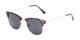 Angle of Logan #6767 in Tortoise/Gold Frame with Grey Lenses, Women's and Men's Browline Sunglasses