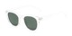 Angle of Mac in Clear Frame with Green Lenses, Women's and Men's Retro Square Sunglasses