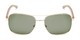 Front of Manitoba #16287 in Gold/Tan Frame with Green Lenses
