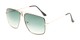 Angle of Maple #2124 in Gold/Black Frame with Green Gradient Lenses, Women's and Men's Aviator Sunglasses