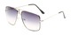 Angle of Maple #2124 in Silver/Black Frame with Smoke Gradient Lenses, Women's and Men's Aviator Sunglasses