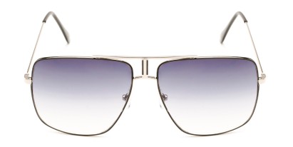 Front of Maple #2124 in Silver/Black Frame with Smoke Gradient Lenses